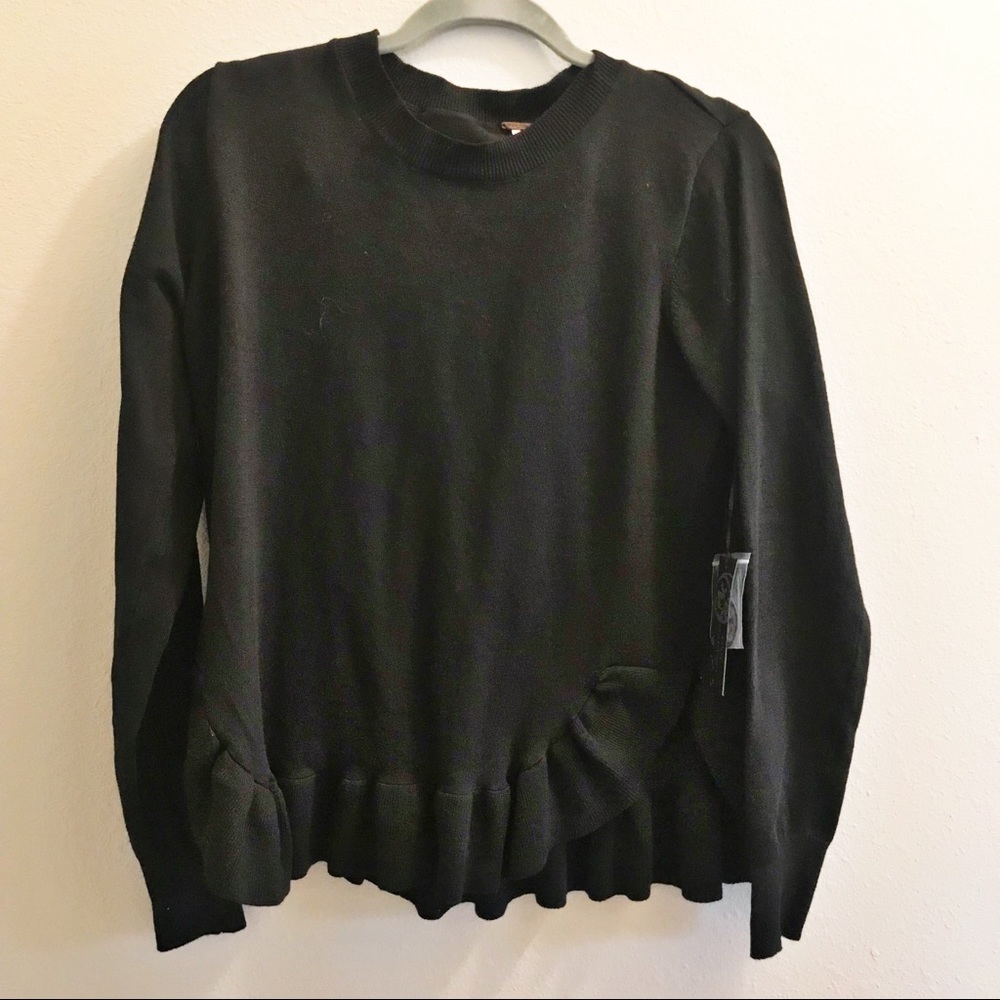 Poof! Sweater NWT long sleeve ruffle detail M